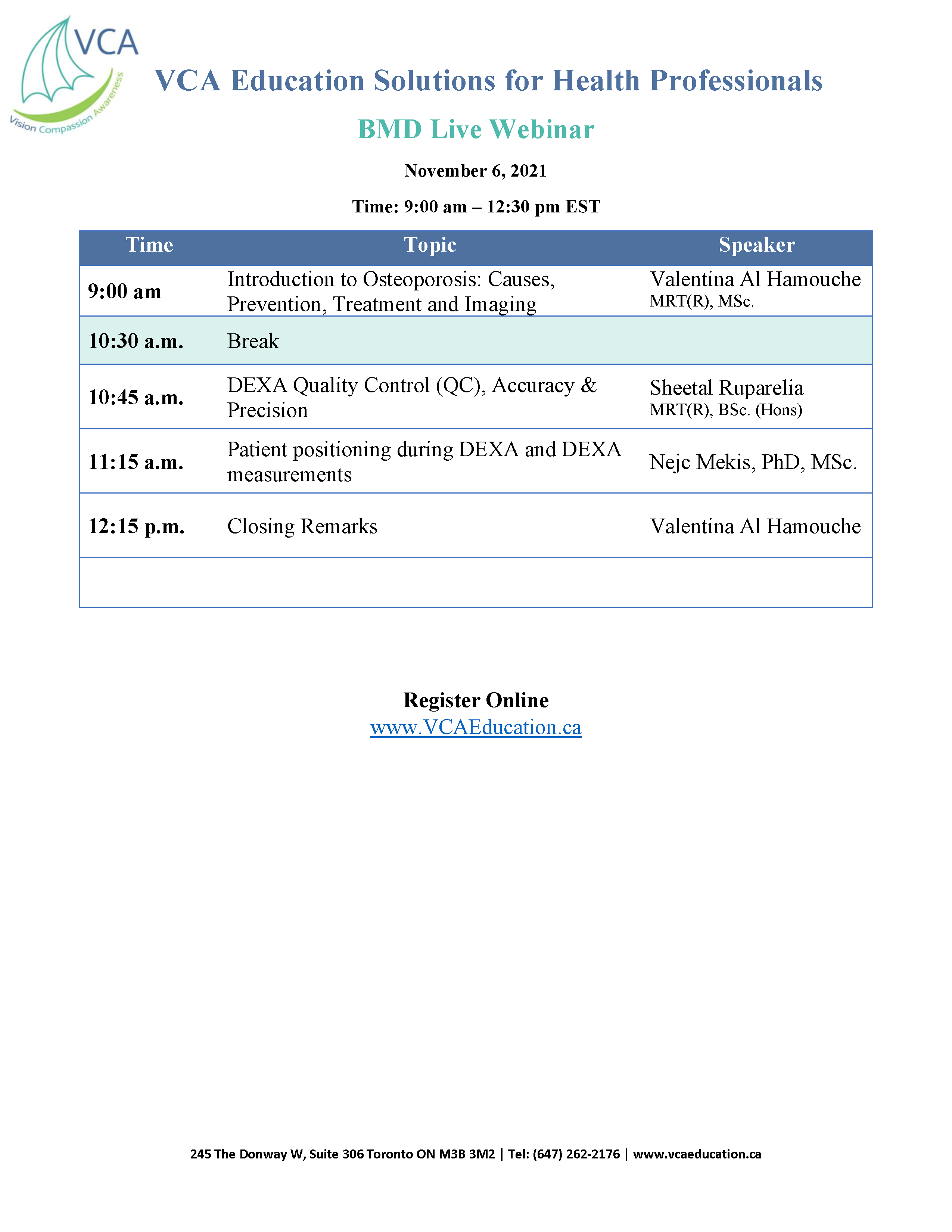 Education Day Schedule