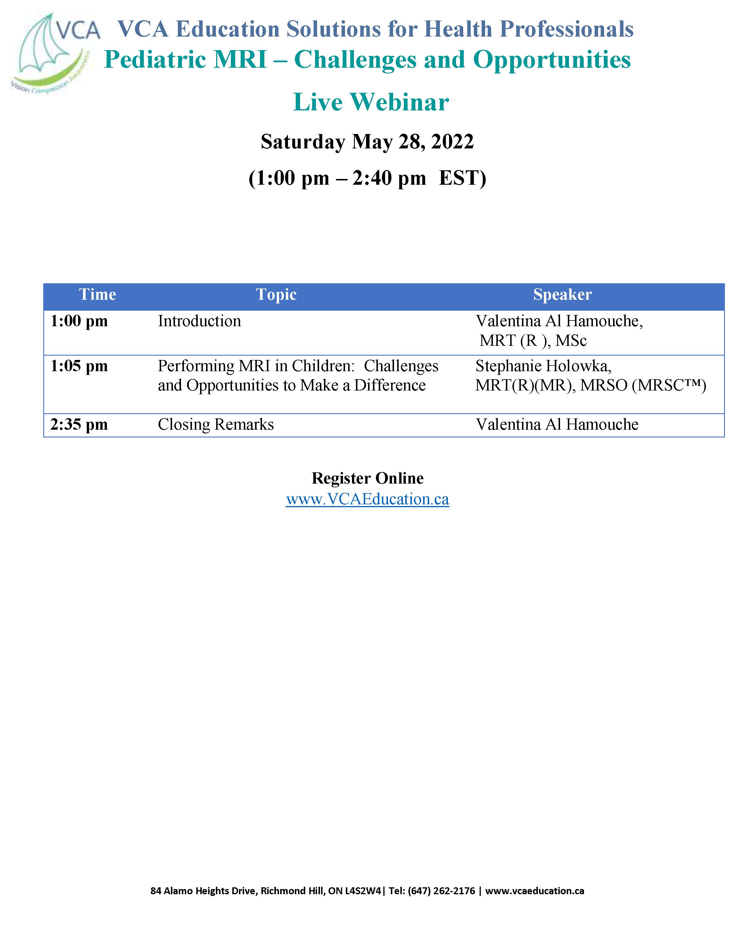 Education Day Schedule