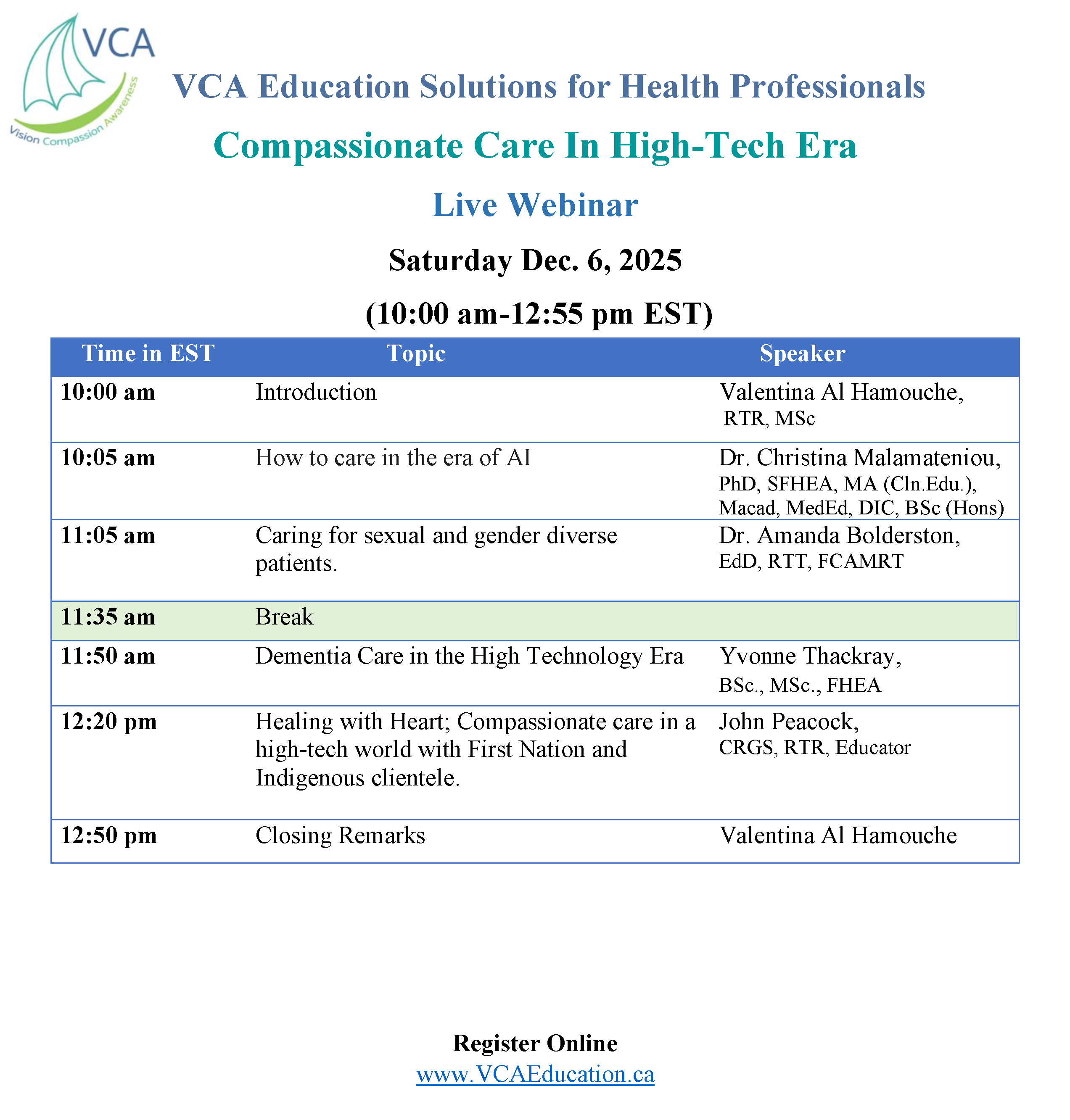 Education Day Schedule