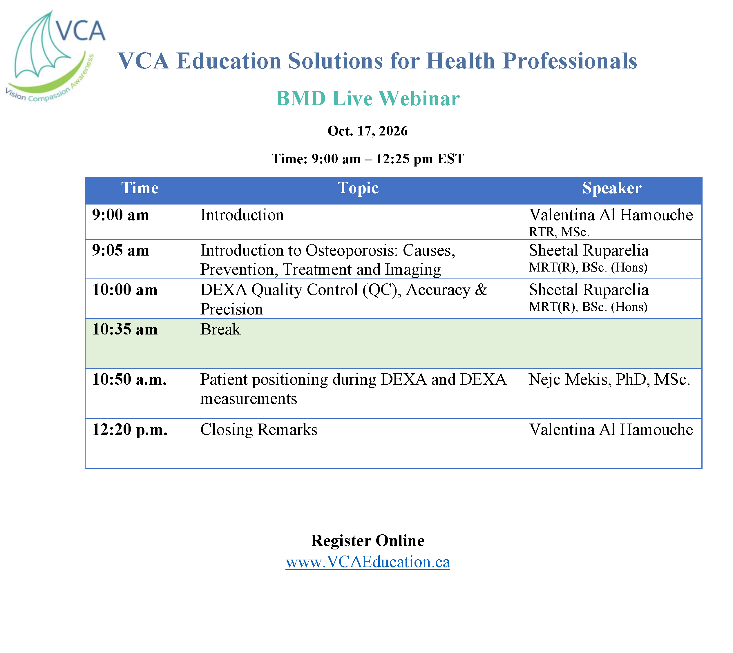 Education Day Schedule