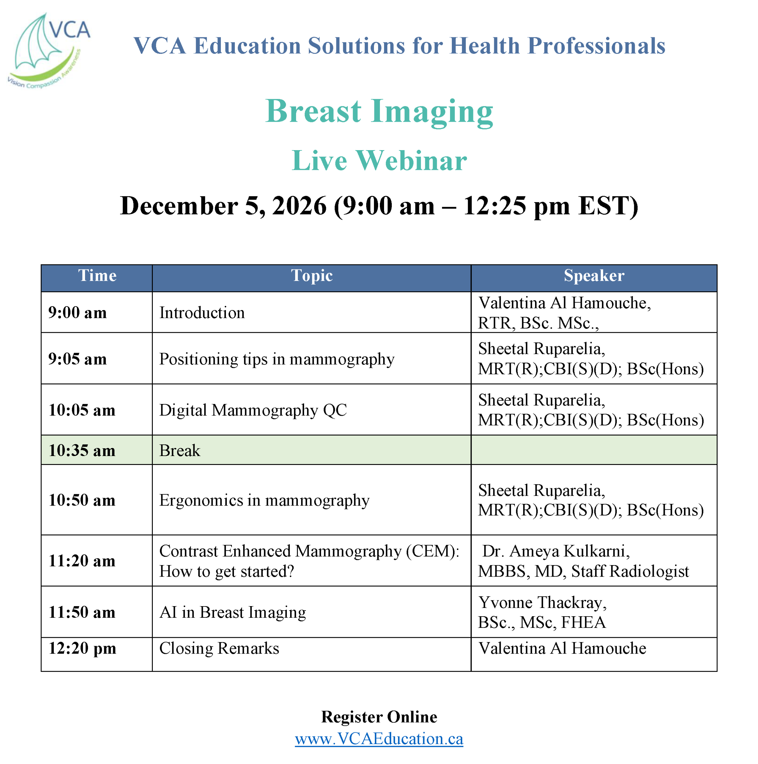 Education Day Schedule